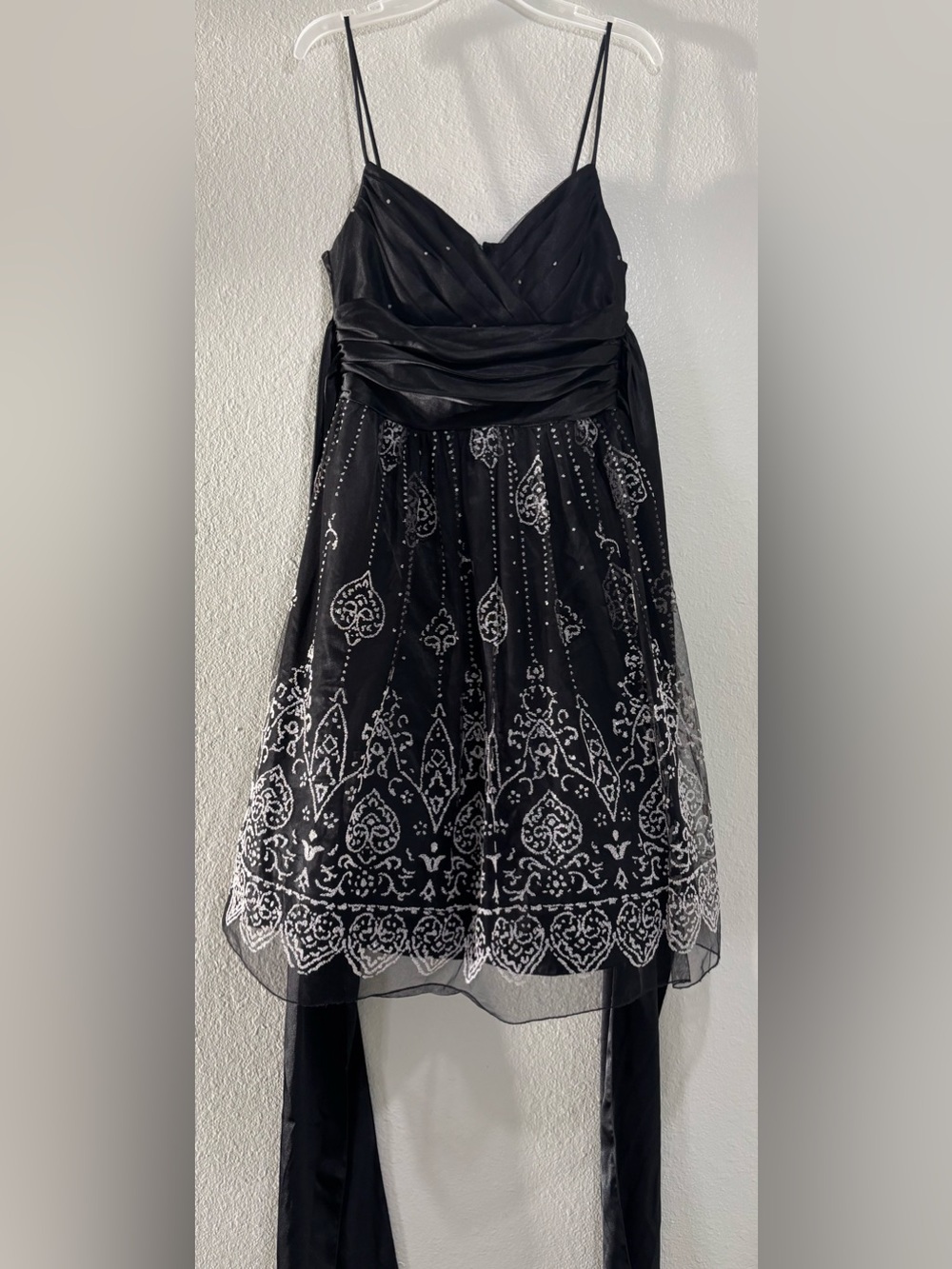 Black with white homecoming dress